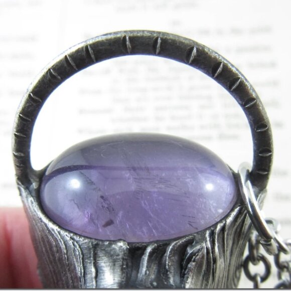 Callisto Jewelry Smoky Quartz Purple Labradorite Amethyst Crystal Pendant Chain - Picture 4 of 5